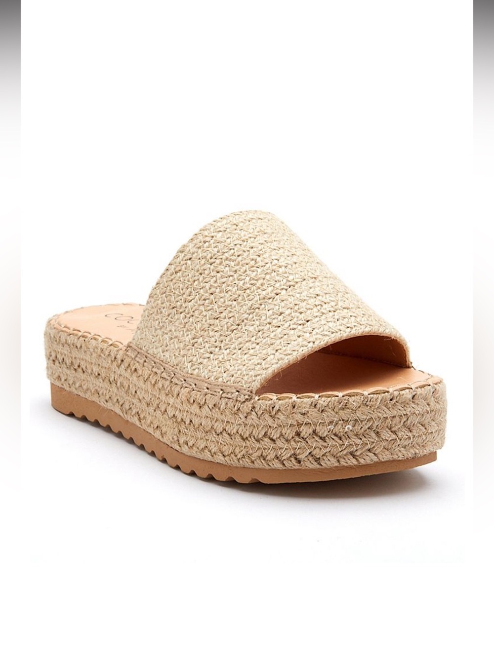 BEACH Del Mar by Matisse  Natural Woven Slide Platform Sandal - Neutral